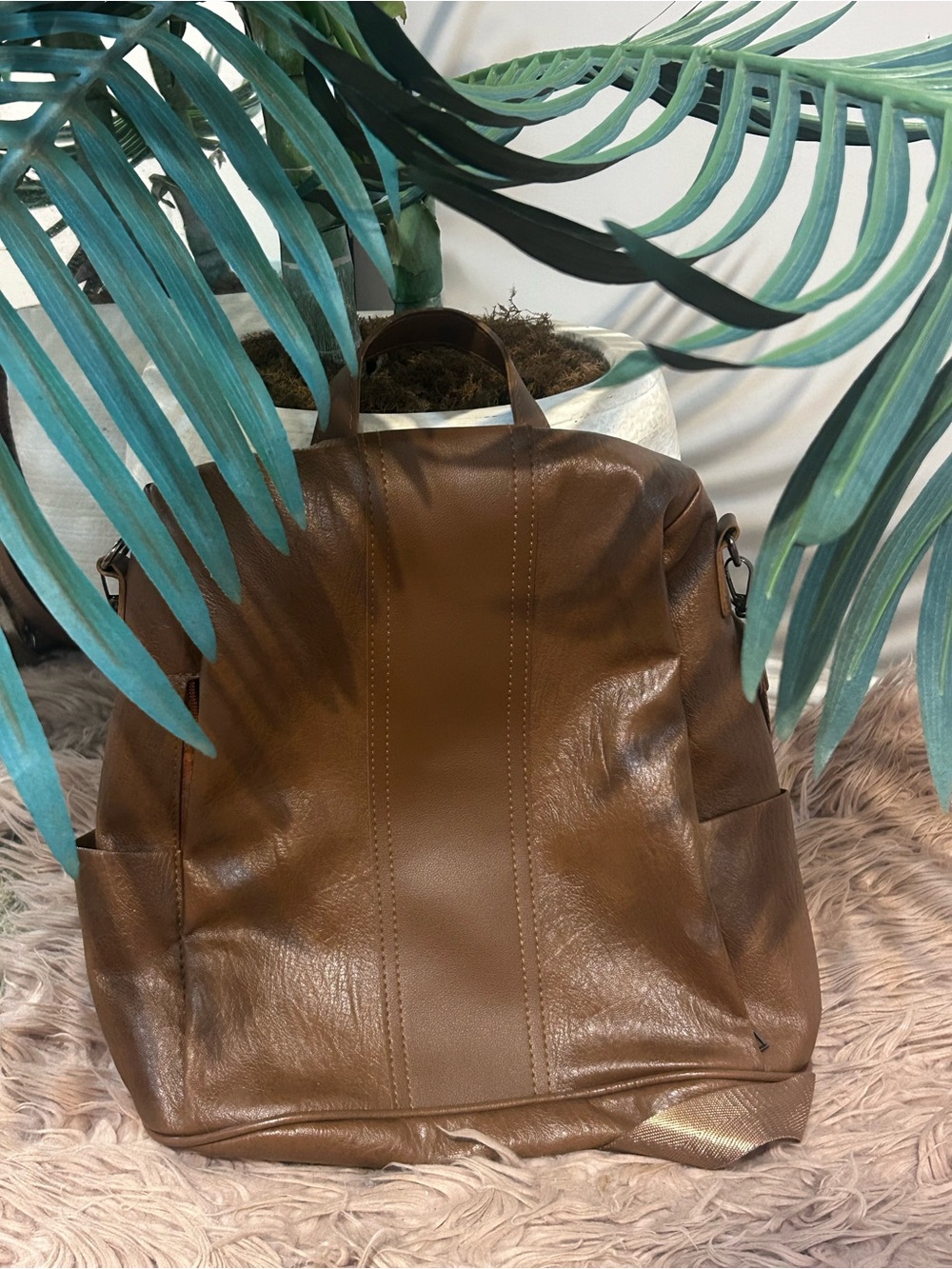 Brown Leather Backpack